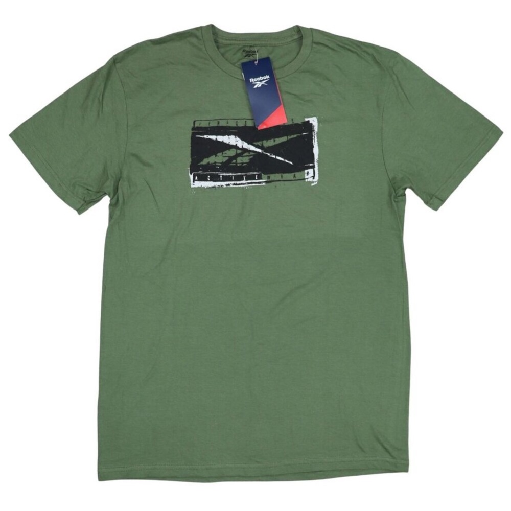 Reebok Men's Green Graphic T-Shirt